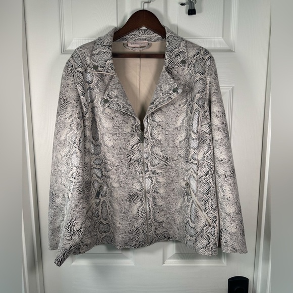 Philosophy Jackets & Blazers - Philosophy Snake Skin Print Faux Leather Biker Blazer Jacket Womens Plus Size 1x
